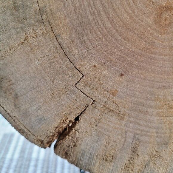 Stacked Wood Painted On 7.25" Wood Disc - Abstract Art - Yellow, Red Handpainted - Picture 12 of 15